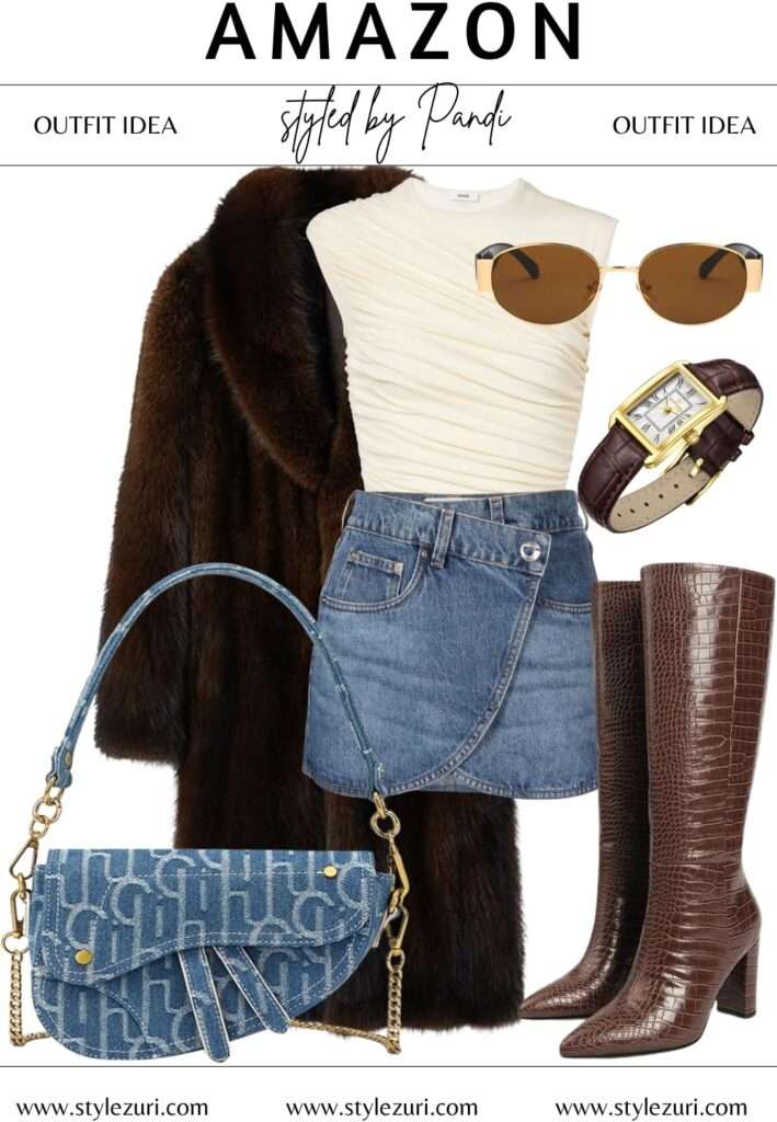 Apricot and Denim: Cozy Glam for Everyday Winter
