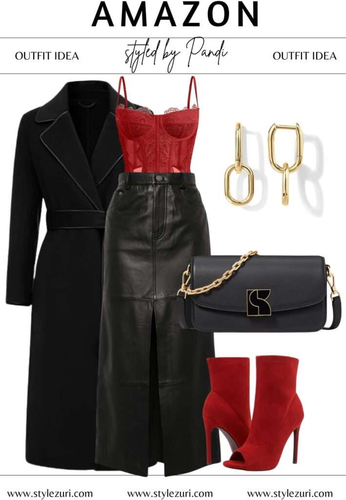 Sleek Leather and Lace for After-Hours Impact