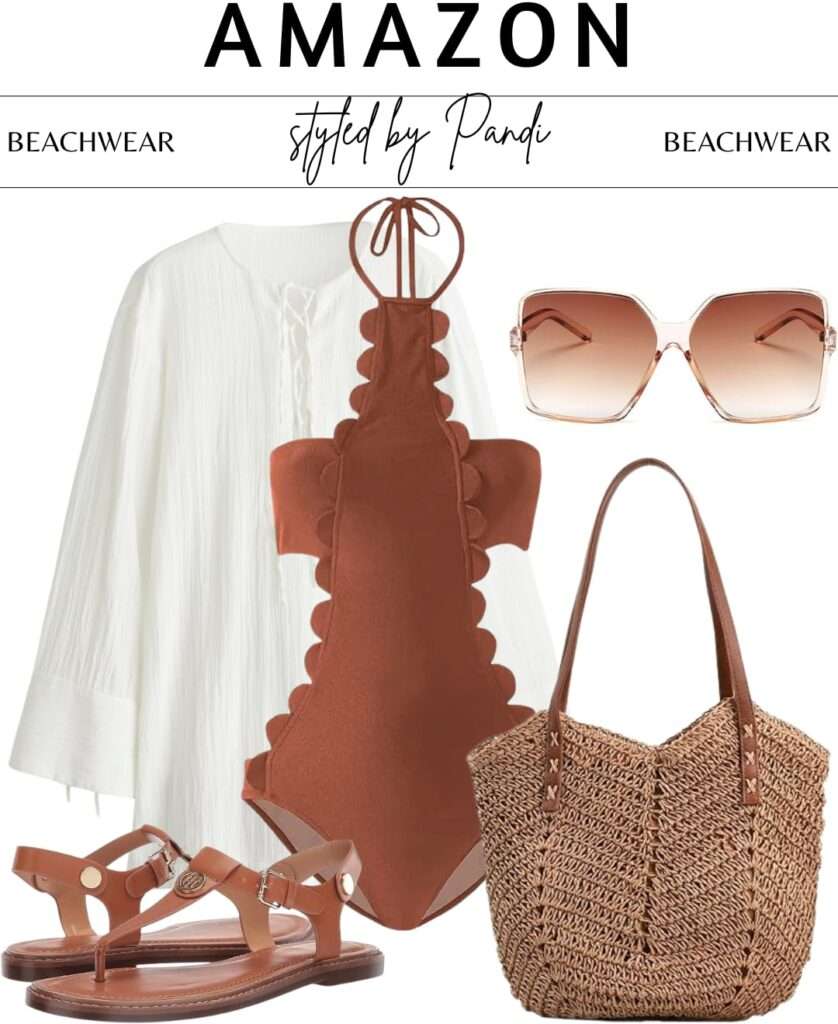 Sunlit Linen Layers with Sculpted Swim Silhouette