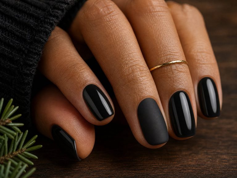 Noir Holiday Nails: Designing a Sophisticated Black Christmas Manicure