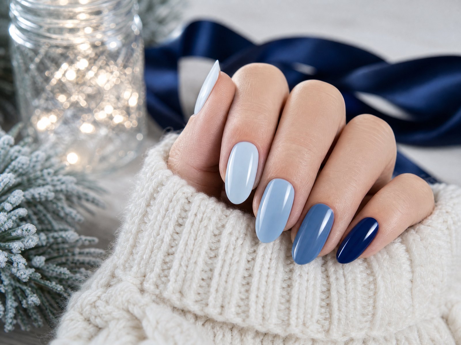 Featured image for Polished Blue Holiday Nails: A Simple Framework for an Elegant Winter Manicure