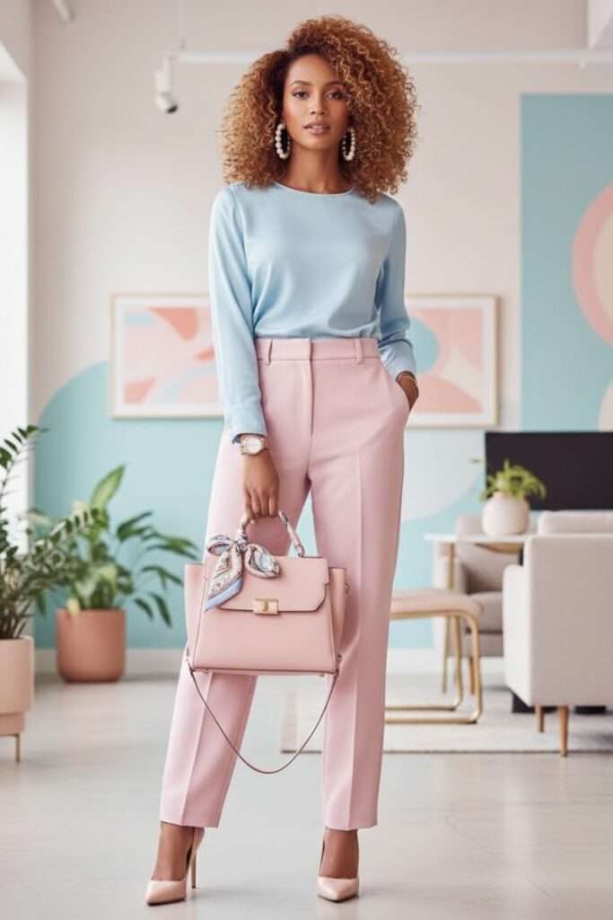 Soft Pastels and Tailored Lines for Office Chic