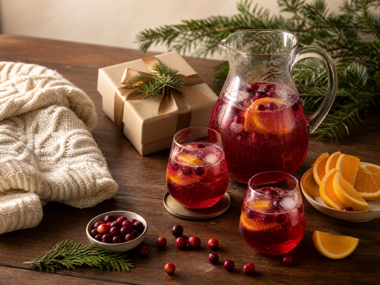 Cranberry-Citrus Winter Fizz (Non-Alcoholic): A Sparkling Spiced Holiday Cooler