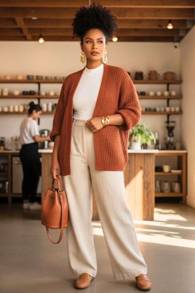 Cozy Neutral Layers for Effortless Coffee Date Style