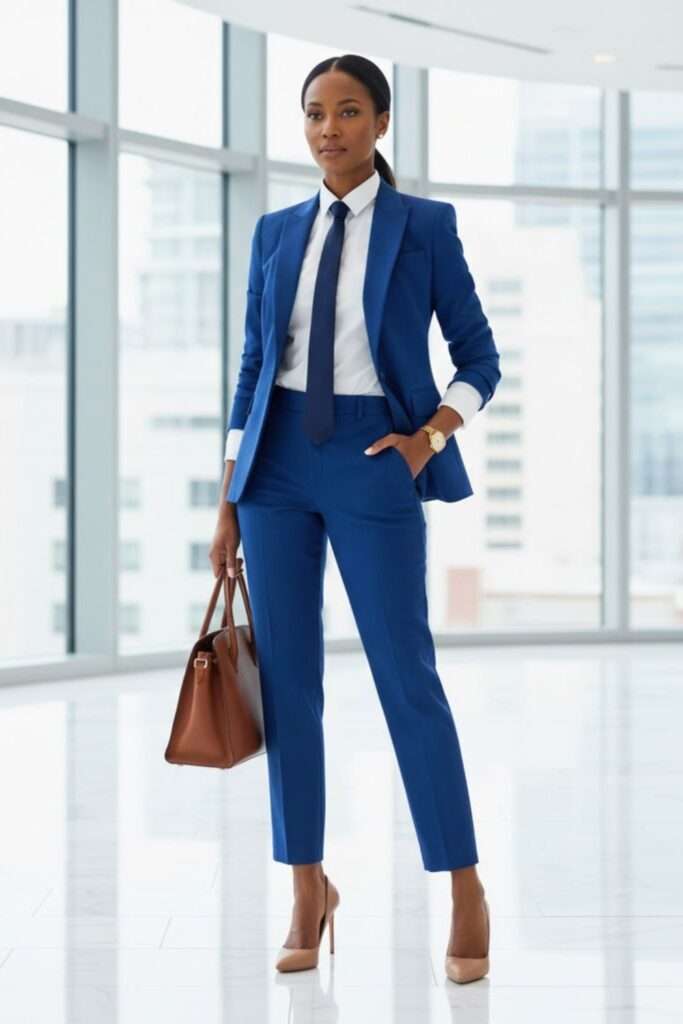 Electric Blue Tailoring for Confident Office Dressing