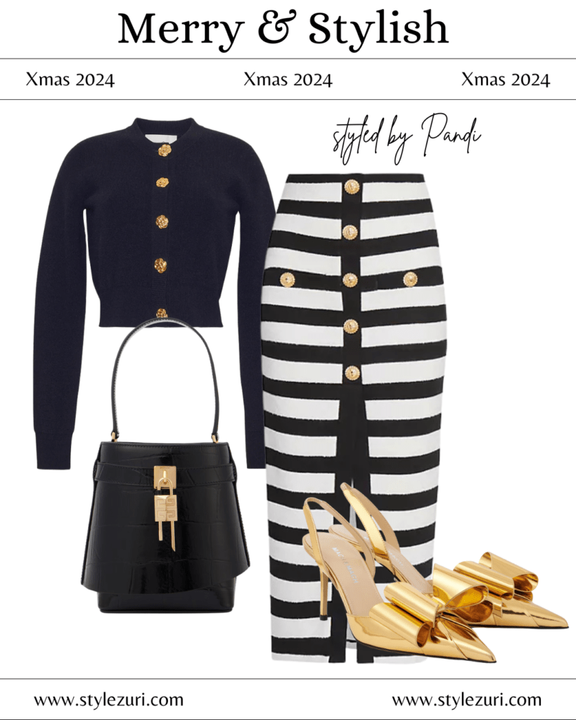 Cozy Cool Cardigan with Sleek Skirt and Accessories