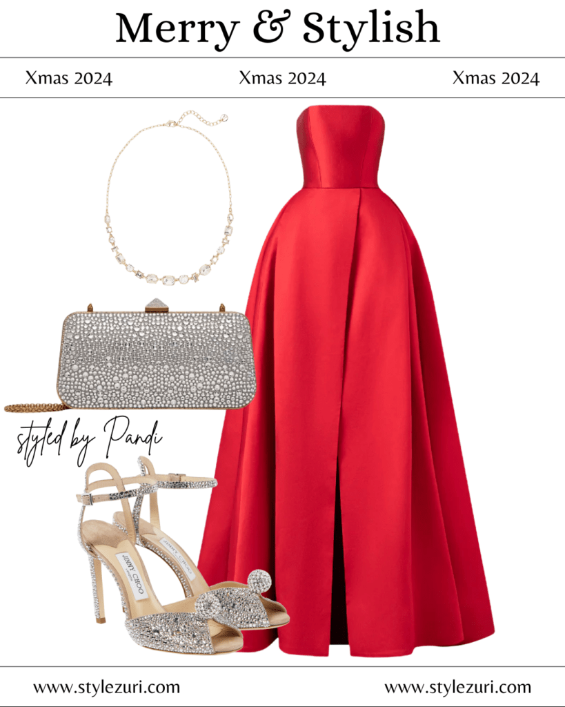 Jewel-Toned Slip Dress With Polished Metallic Accents