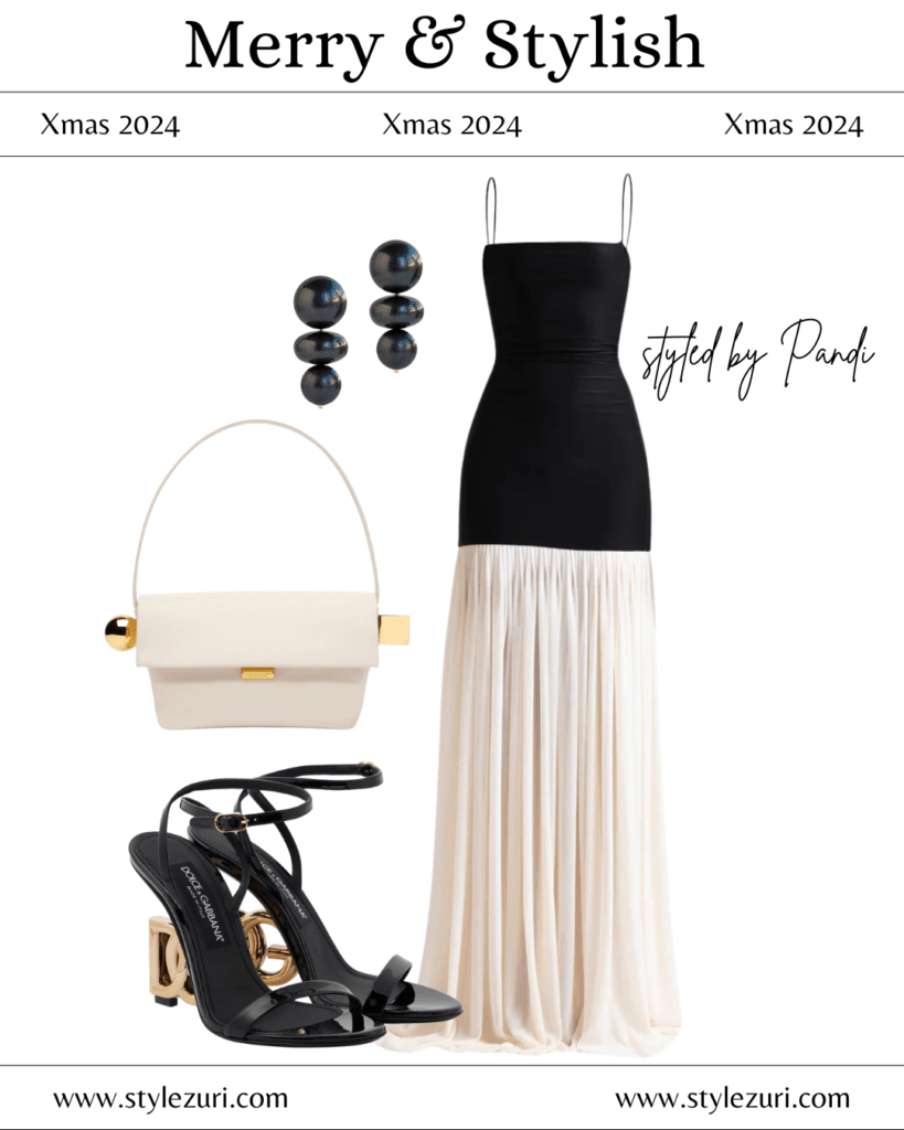 Gilded Midi Dress with Polished Accessories for Parties