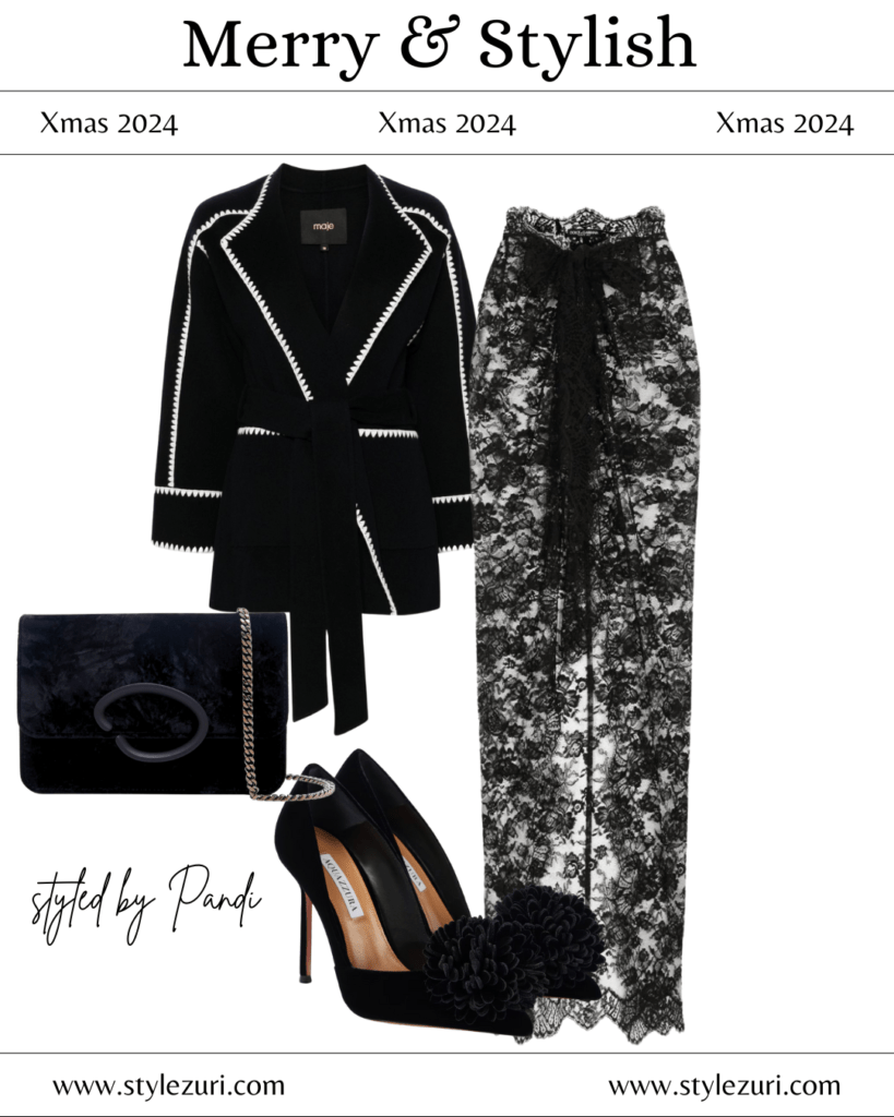 Crisp Coat and Satin Skirt Holiday Ensemble