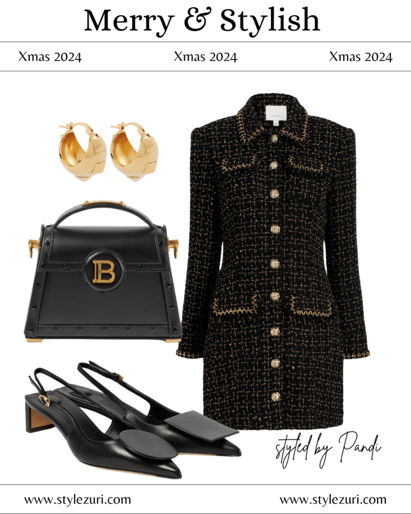 Velvet Minidress with Statement Earrings and Polished Pumps