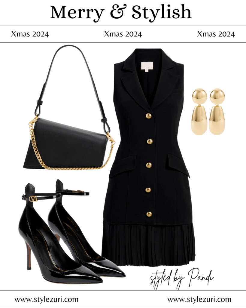 Glowing Holiday Slip Dress with Sculptural Heels and Shine