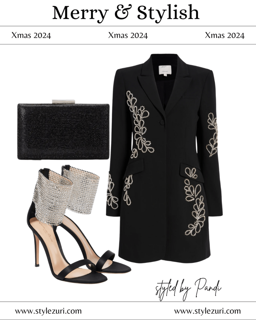 Velvet Wrap and Sparkle: Effortless Holiday Dressing