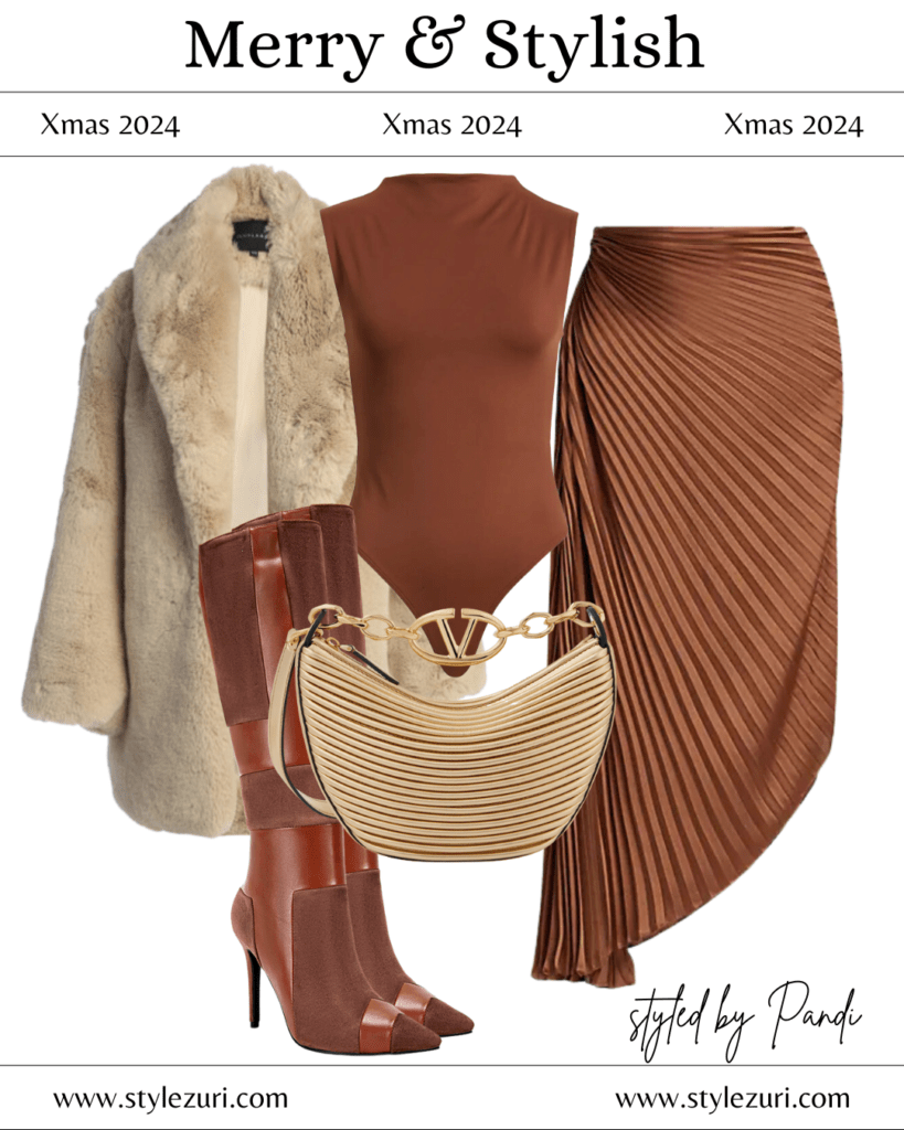 Polished Midi Skirt with Cozy Tailored Coat