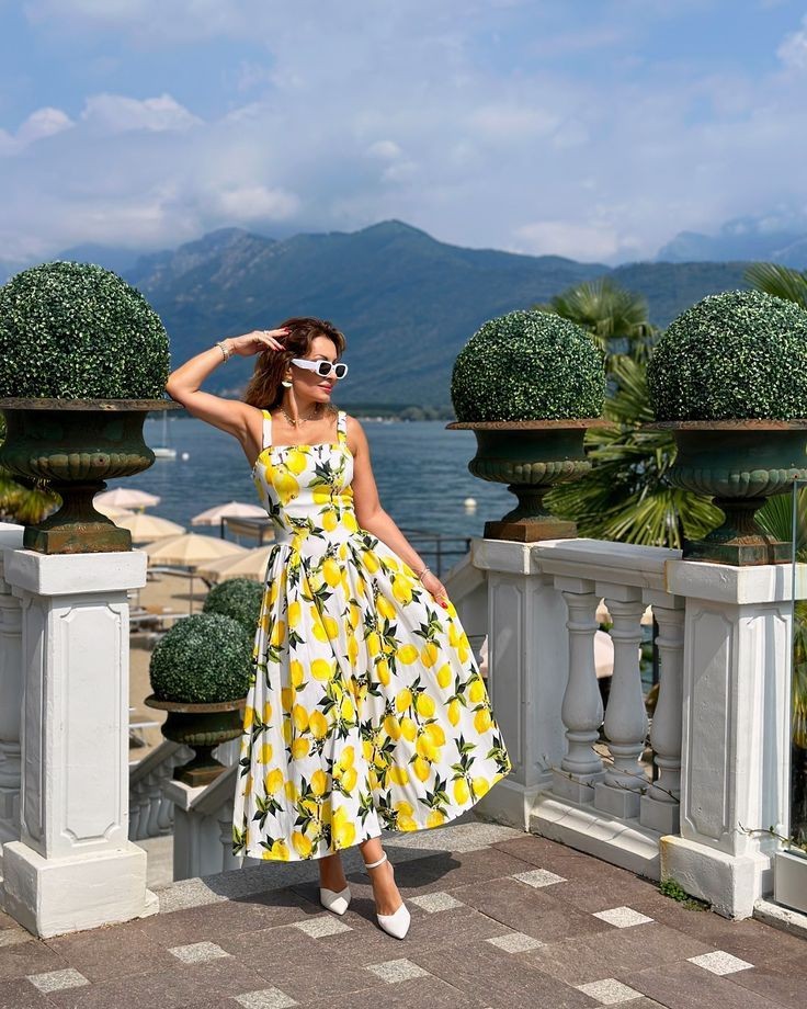 Capri Lemon Print Sundress