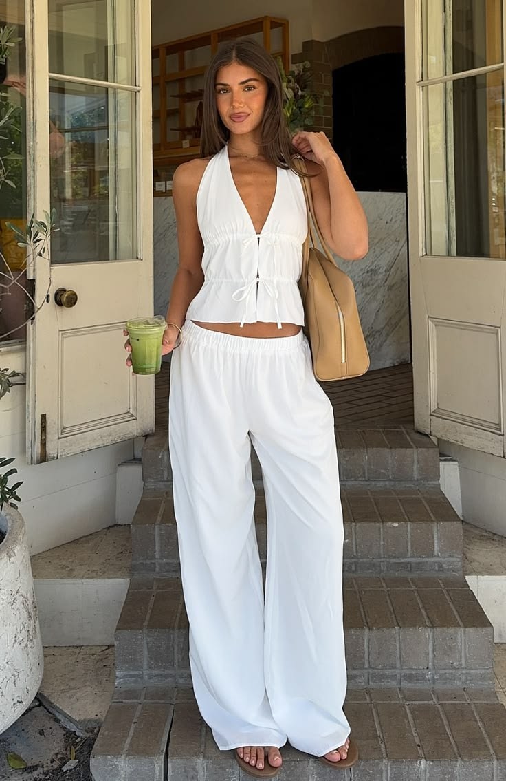 Slim Tank with Flowing Palazzo Pants