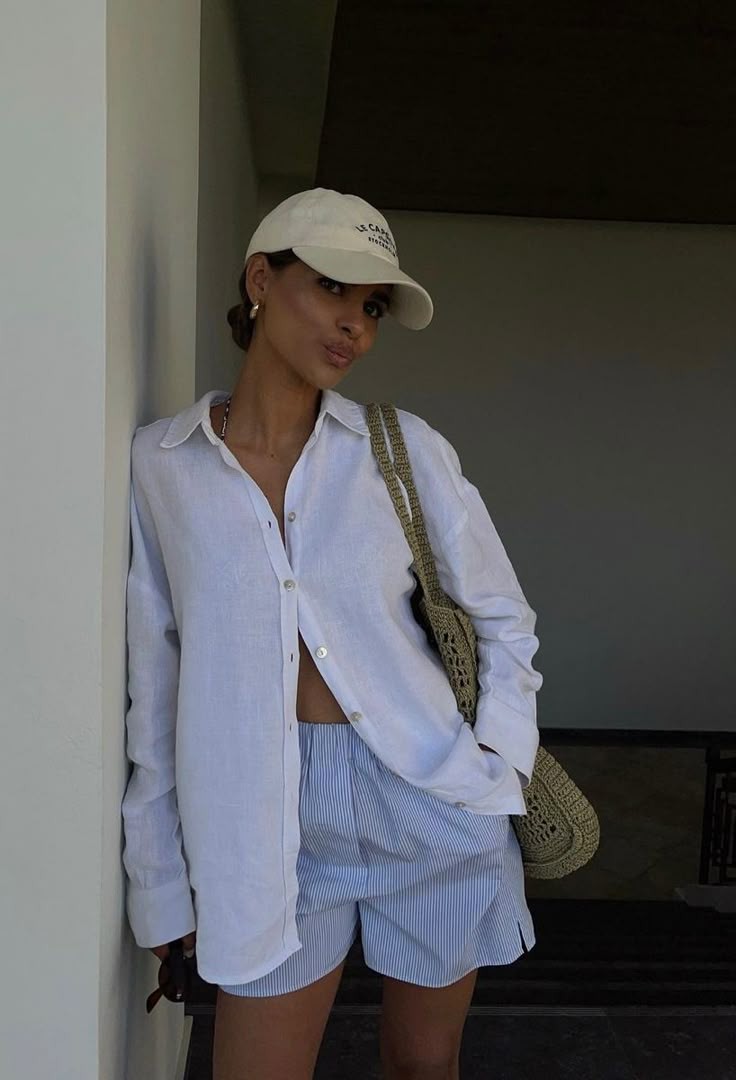 Oversized Linen Shirt & Drawstring Shorts