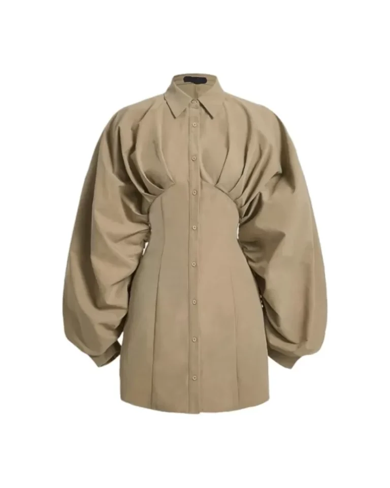 13 Smart Ways to Wear a Khaki Shirt Dress This Season