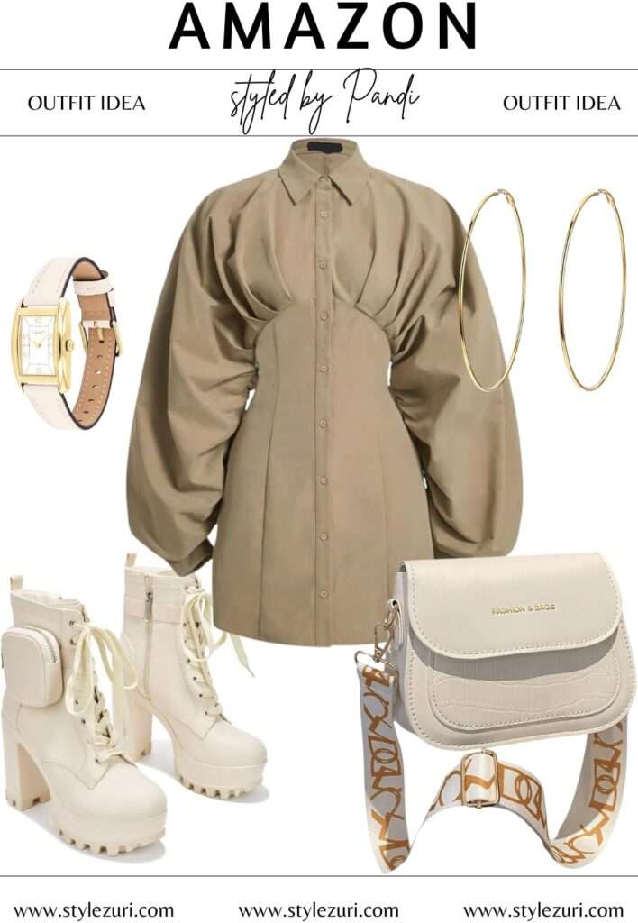 Effortless Neutral Ways to Wear a Khaki Shirt Dress