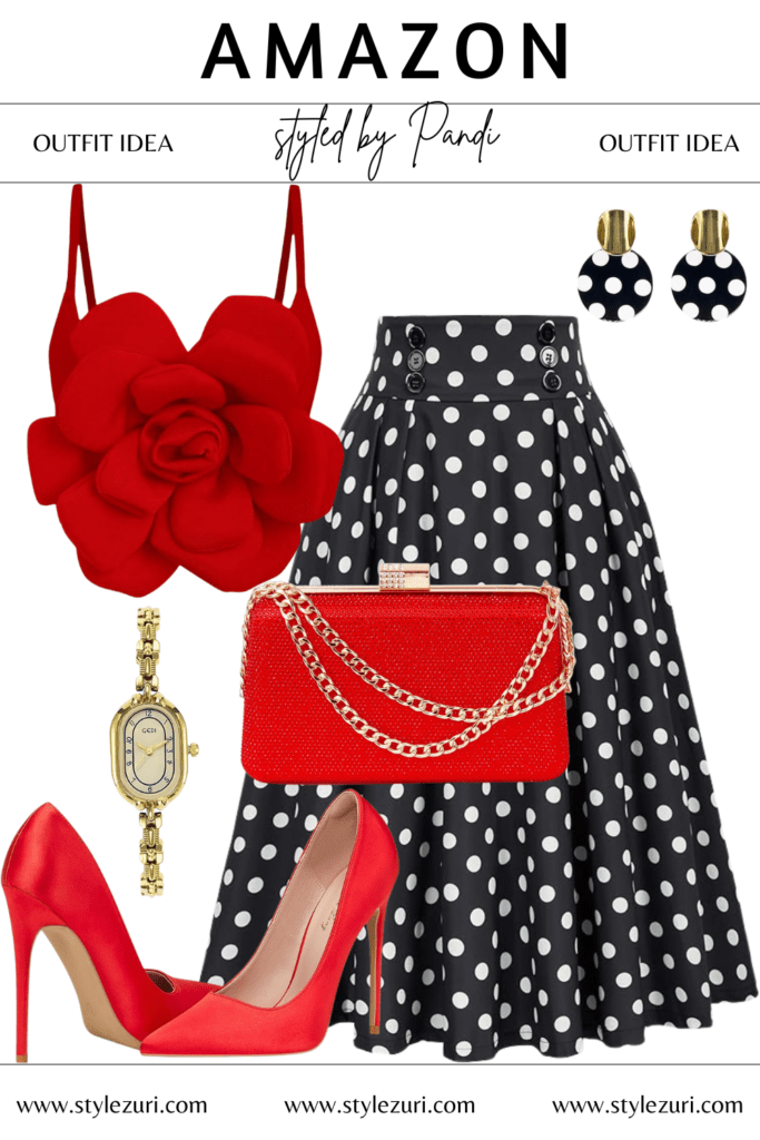 Vintage Glam: Red Spaghetti Top and Luxe Winter Layers