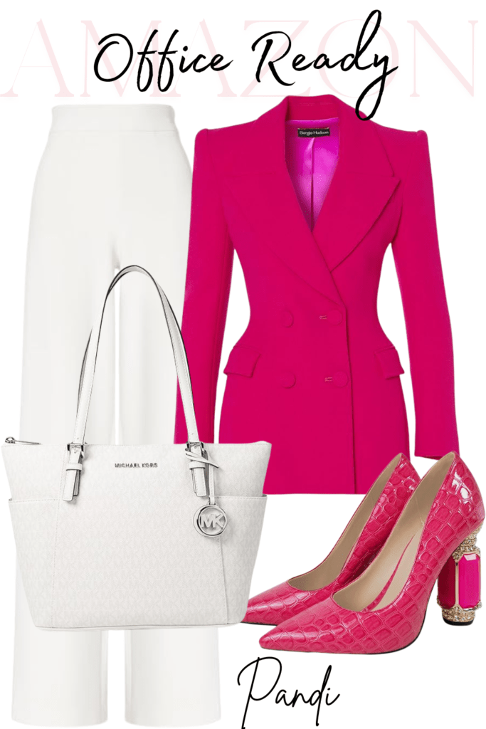 Blush Tailored Blazer with Casual Wide-Leg Charm