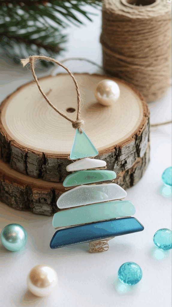 Showcase and Gift Sea Glass Ornaments with Coastal Charm