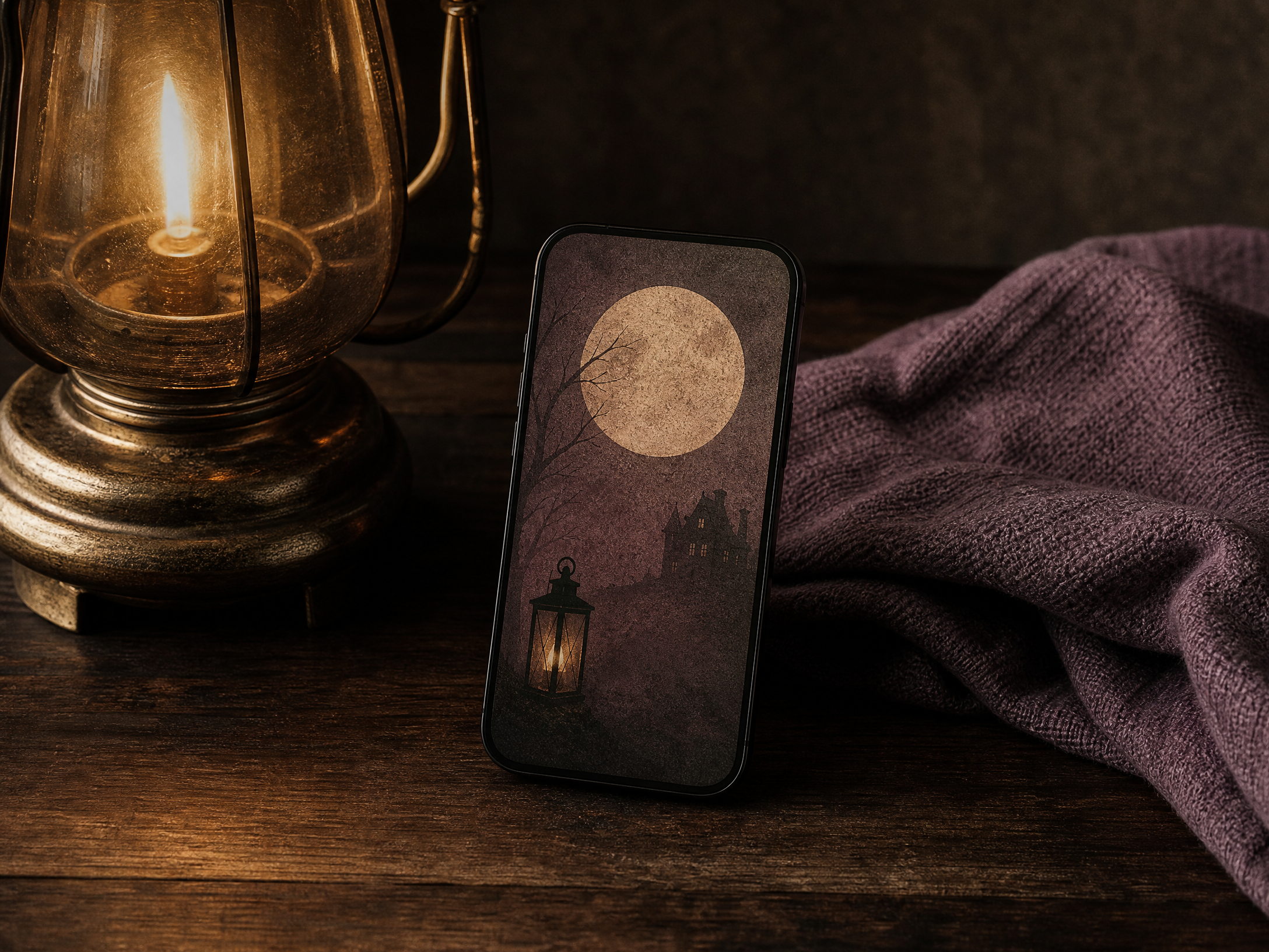 Vintage Night: Film Grain, Moonlight, and Retro Motifs
